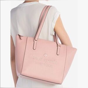 Kate Spade Large Sienne Logo Pink Leather Tote Shoulder Bag